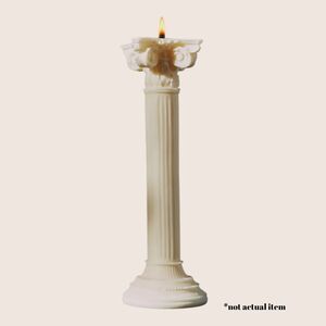 🕯️ ANAIS x ANTHRO EXTRAORDINARY ROMAN COLUMN CANDLE SCULPTURE WHITE 9.5" H NWT